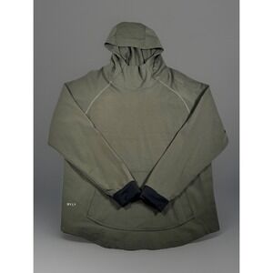 BYLT Premium+Drop-Cut Hooded Dark Olive Pullover Size Medium Stretch -EUC
